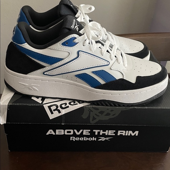 Reebok White, Black & Blue Classic Low-Top Sneakers - Picture 2 of 5